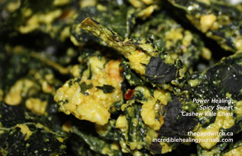 Spicy Sweet Cashew Crunch Kale Chips